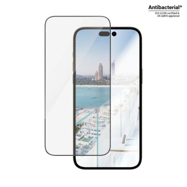 PanzerGlass Ultra-Wide Fit antibacterial tempered glass with glare filter and positioner for iPhone 14 Pro Max 2