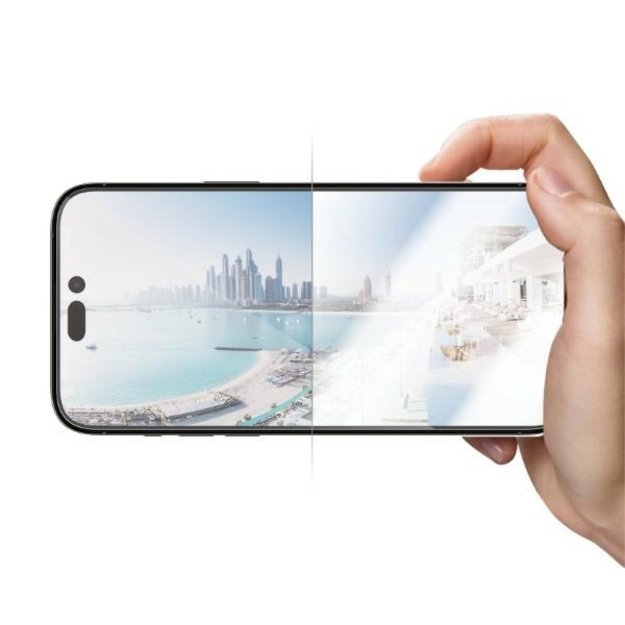 PanzerGlass Ultra-Wide Fit antibacterial tempered glass with glare filter and positioner for iPhone 14 Pro Max 6
