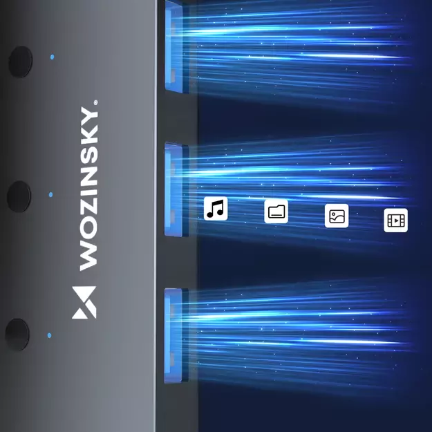 USB-A Hub Wozinsky WHS080YSS 4 x USB-A 3.0 with individual switches, aluminum, with 30 cm cable - gray 9
