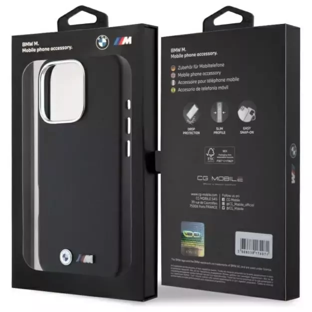 BMW M Smooth Full Wrapped Metal MagSafe Case for iPhone 16 Pro Max - Black 6