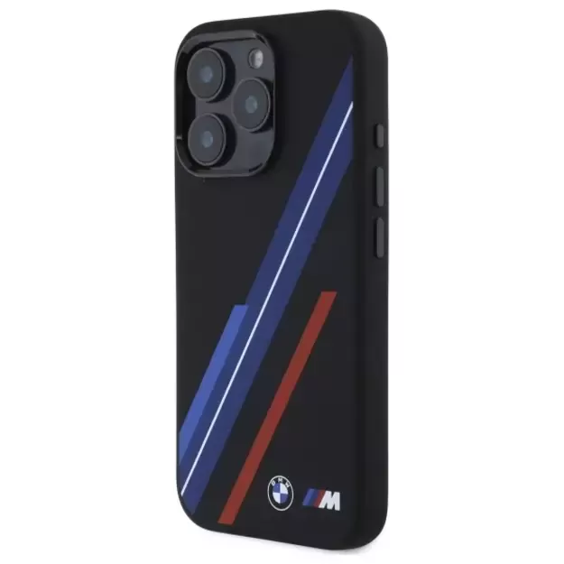 BMW Silicone Random Lines MagSafe Case for iPhone 16 Pro Max - Black 8