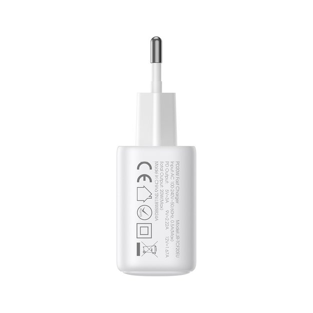 Joyroom JR-TCF20 USB-C PD 20W network charger - white + USB-C / Lightning cable 1m 3