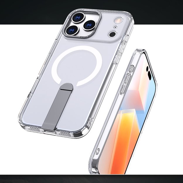 Hybrid Armor X Case for iPhone 17 Pro Max with Stand, Compatible with MagSafe - Transparent 5