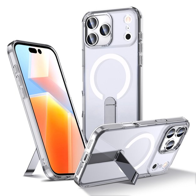 Hybrid Armor X Case for iPhone 17 Pro Max with Stand, Compatible with MagSafe - Transparent
