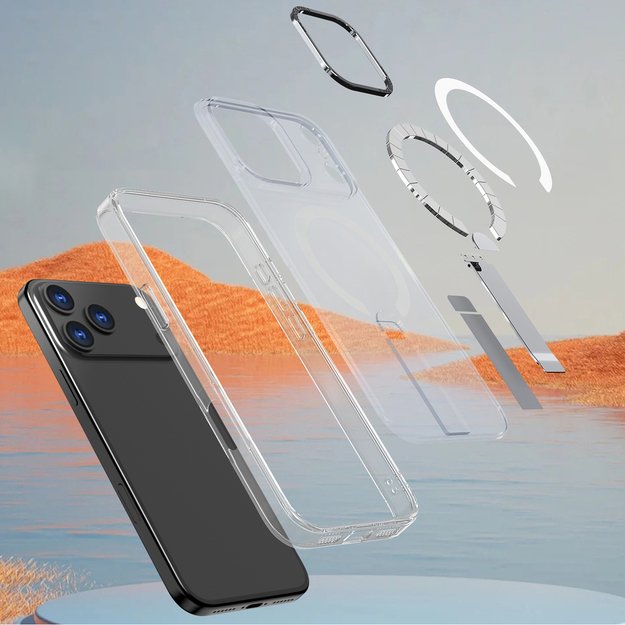 Hybrid Armor X Case for iPhone 17 Pro Max with Stand, Compatible with MagSafe - Transparent 6