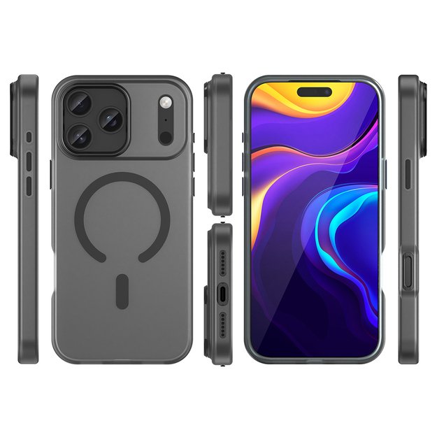 Magnetic Abrasive iPhone 17 Pro Max Case Compatible with MagSafe - Matte Black 2
