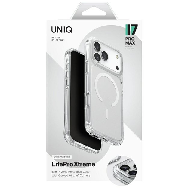 Uniq LifePro Xtreme Magclick Charging Case for iPhone 17 Pro Max - Clear-Glitter 5