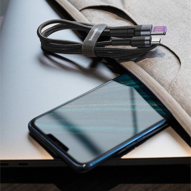 Baseus Cafule cable USB Type C SuperCharge 40W Quick Charge 3.0 QC 3.0 1m gray-black (CATKLF-PG1) 18