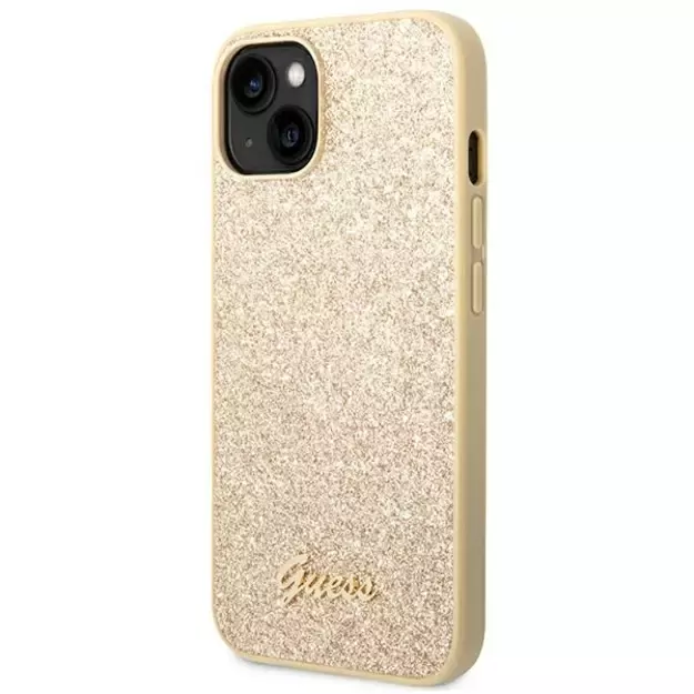 Guess GUHCP14SHGGSHD iPhone 14 6,1  złoty/gold hard case Glitter Script 1