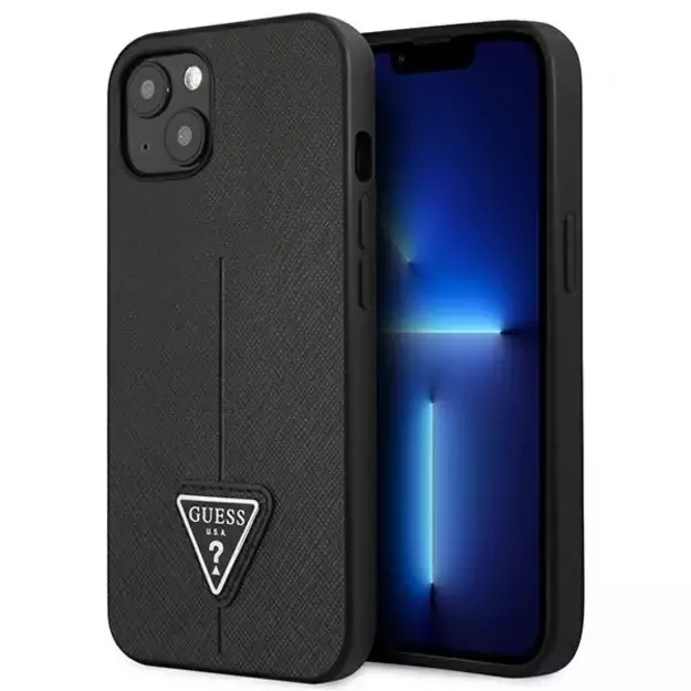 Guess GUHCP13SPSATLK iPhone 13 mini 5,4 &quot black / black hardcase SaffianoTriangle Logo