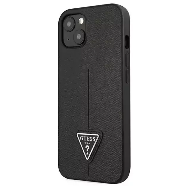Guess GUHCP13SPSATLK iPhone 13 mini 5,4 &quot black / black hardcase SaffianoTriangle Logo 1