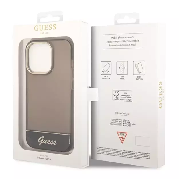 Guess GUHCP14LHGCOK iPhone 14 Pro 6.1 &quot black / black hardcase Translucent 14