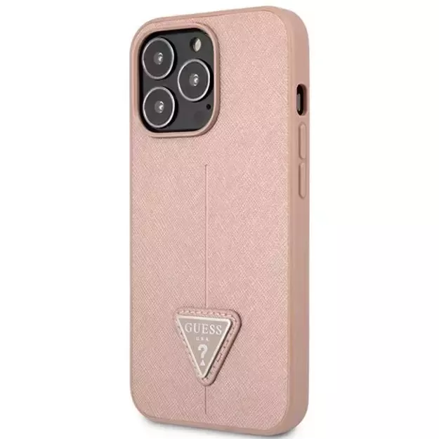 Guess GUHCP14LPSATLP iPhone 14 Pro 6.1 &quot pink / pink hardcase SaffianoTriangle Logo 1