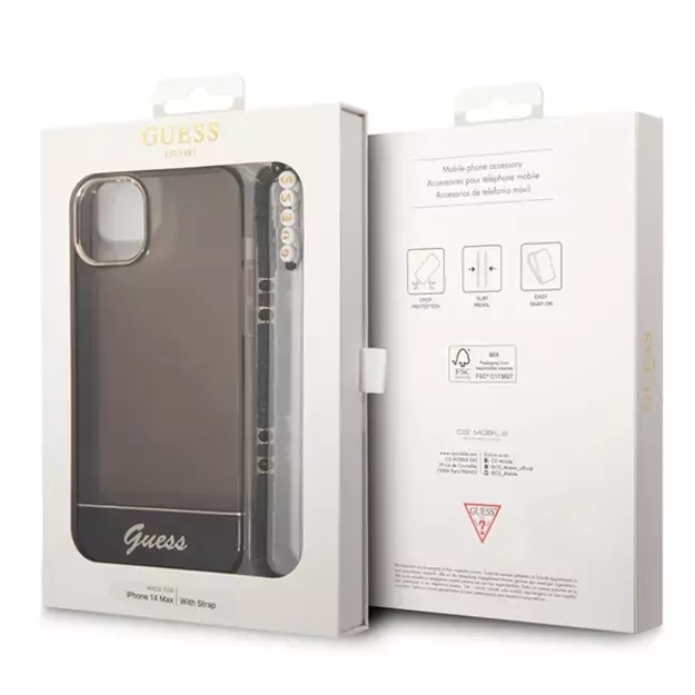 Guess GUHCP14MHGCOHK iPhone 14 Plus 6,7 &quot black / black hardcase Translucent Pearl Strap 6