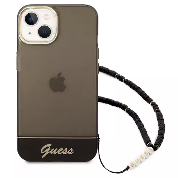 Guess GUHCP14MHGCOHK iPhone 14 Plus 6,7 &quot black / black hardcase Translucent Pearl Strap 1