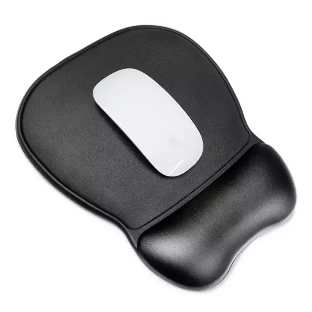Ergonomic Mouse Pad and Wrist Rest Gel Eco Leather Large Anti-Slip - Black 2