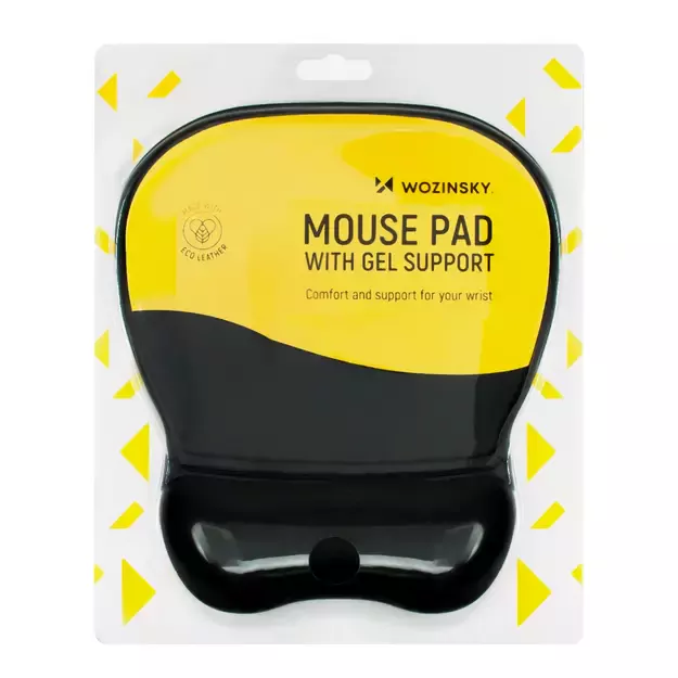 Ergonomic Mouse Pad and Wrist Rest Gel Eco Leather Large Anti-Slip - Black 5