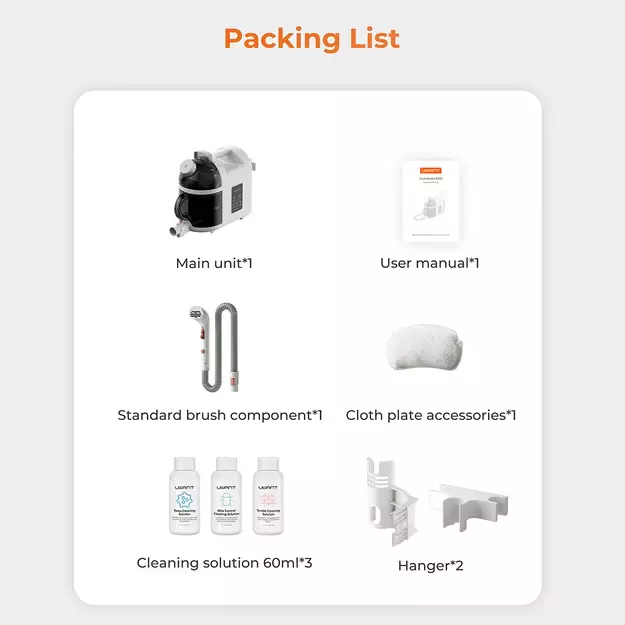 UWANT B200 12000Pa 1900W washing vacuum cleaner with Deep Cleaning steam cleaning function - gray 6