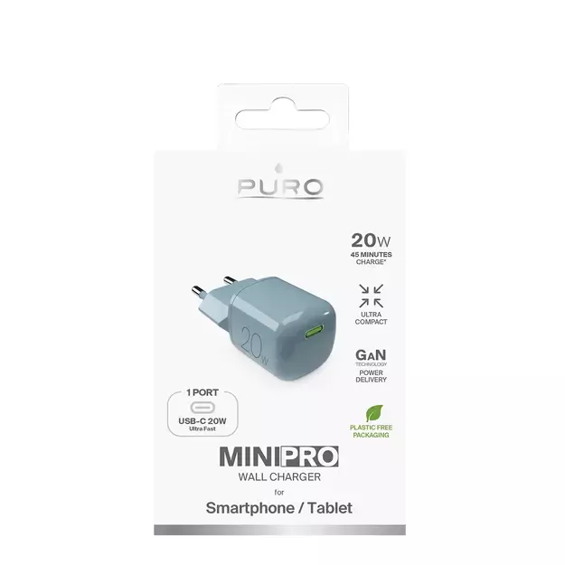 Puro 20W GaN USB-C Wall Charger - Green 1