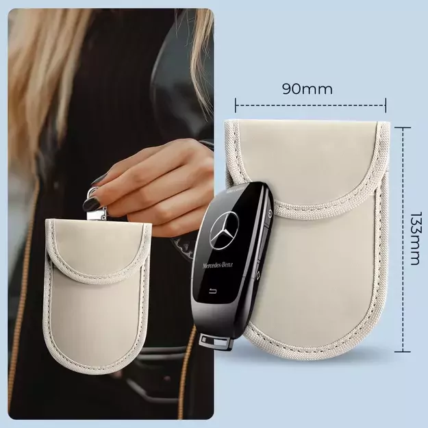 Tech-Protect KLR100 RFID Blocking Car Key Case - Beige 5