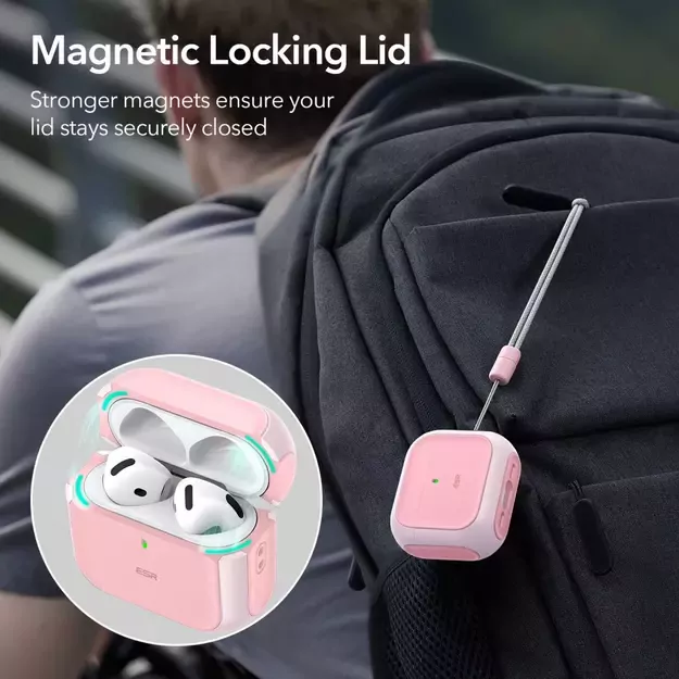 ESR Orbit Halolock MagSafe case for AirPods 4 - pink 8