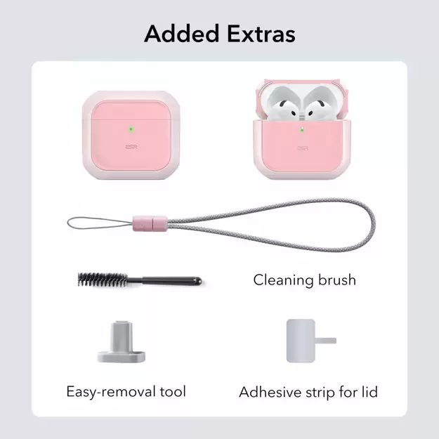 ESR Orbit Halolock MagSafe case for AirPods 4 - pink 12