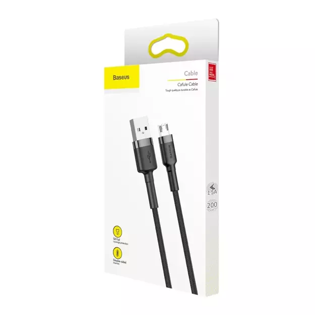 Baseus Cafule Cable CAMKLF-CG1 USB-A / micro USB 1.5A 2 m - black-gray 10