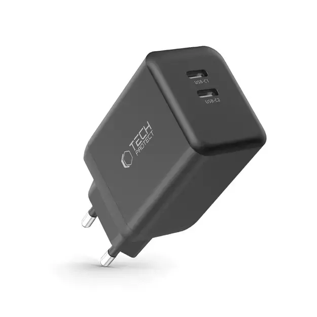 Tech-Protect NC45W-GAN 2-PORT PD45W wall charger - black 1