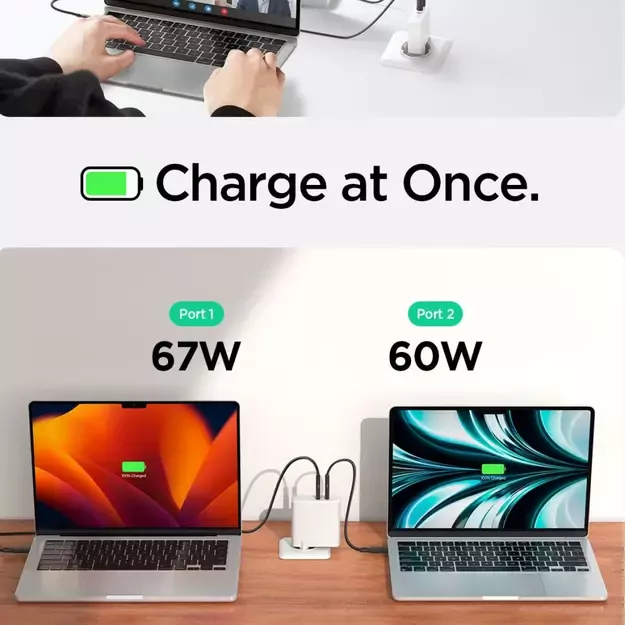 Spigen ArcStation Pro Charger + USB-C 140-W Cable - White 3