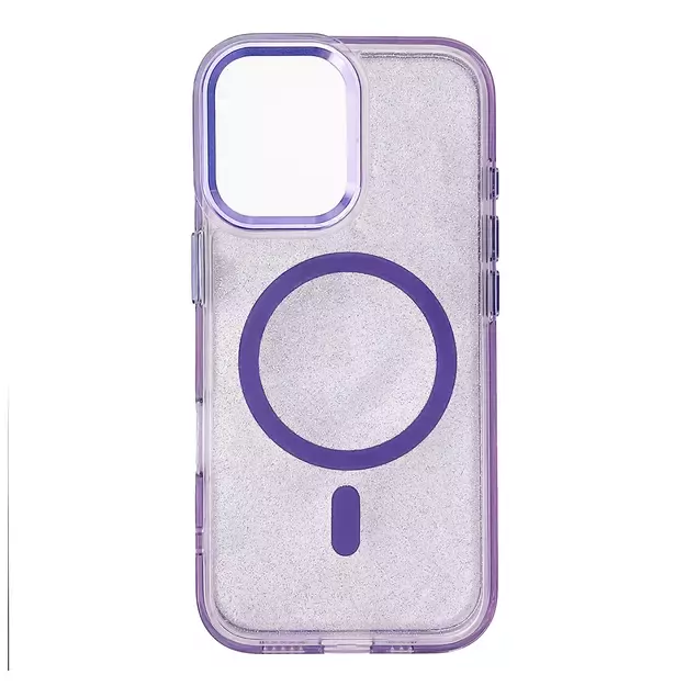 Wozinsky Glitter Case MagSafe for Samsung Galaxy S24 FE - Purple with Glitter 1