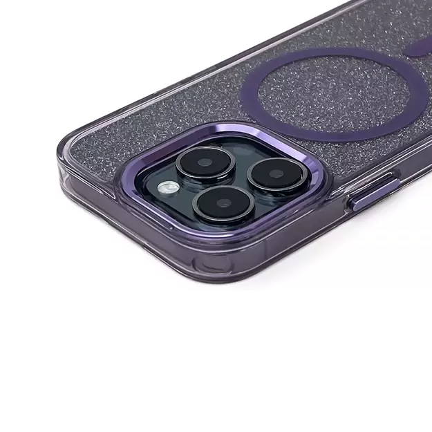 Wozinsky Glitter Case MagSafe for Samsung Galaxy S24 FE - Purple with Glitter 4