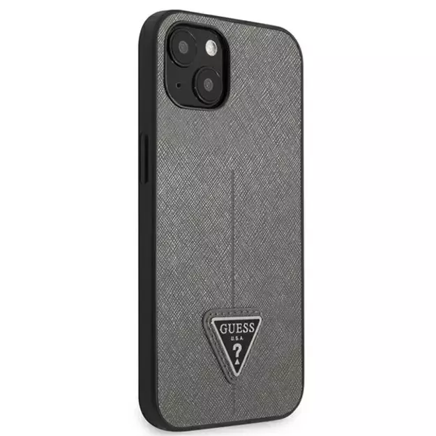 Guess GUHCP14SPSATLG iPhone 14 6.1 &quot silver / silver hardcase SaffianoTriangle Logo 3