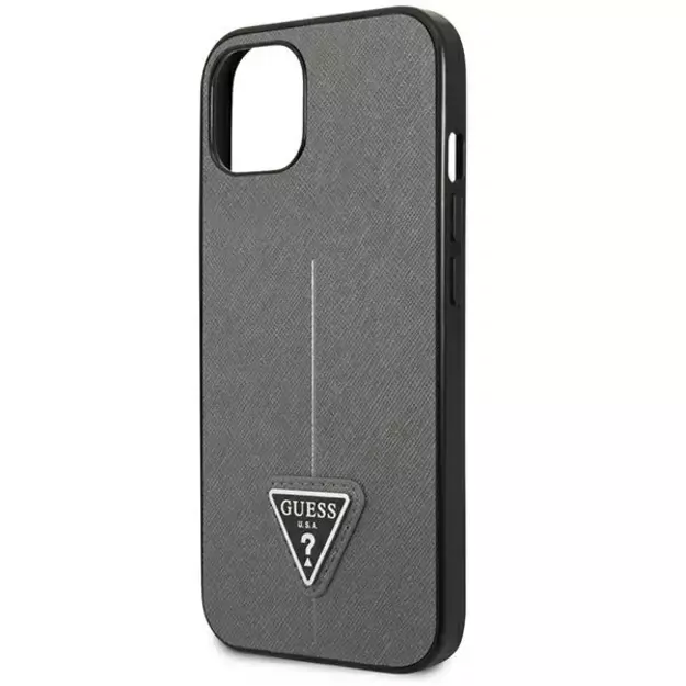 Guess GUHCP14SPSATLG iPhone 14 6.1 &quot silver / silver hardcase SaffianoTriangle Logo 5