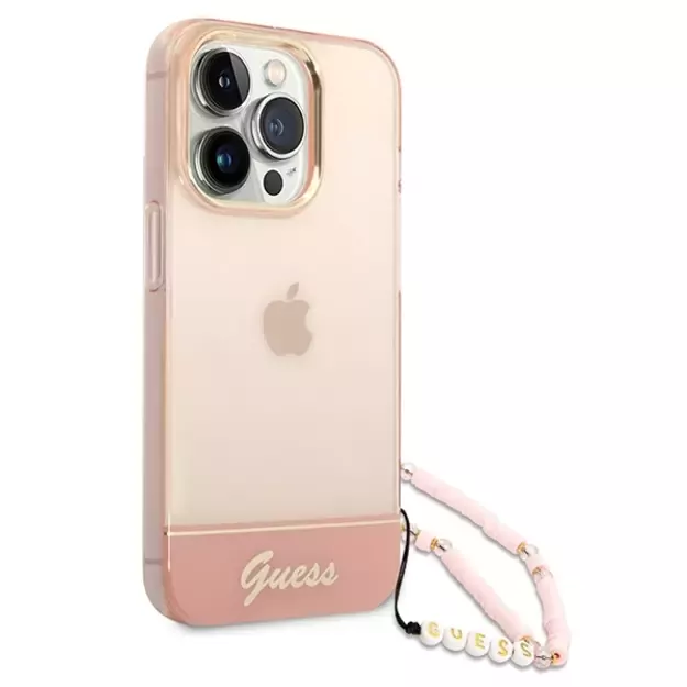 Guess GUHCP14XHGCOHP iPhone 14 Pro Max 6.7&quot  pink/pink hardcase Translucent Pearl Strap 8