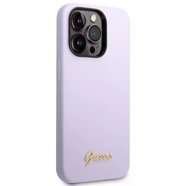 Guess GUHCP14XSLSMU iPhone 14 Pro Max 6.7&quot  purple/purple hard case Silicone Vintage Gold Logo 10