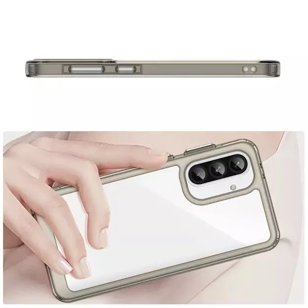 Outer Space Case for Samsung Galaxy A56 Cover with Flexible Frame - Semi-Transparent, Black 10