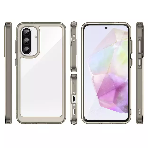 Outer Space Case for Samsung Galaxy A56 Cover with Flexible Frame - Semi-Transparent, Black 8