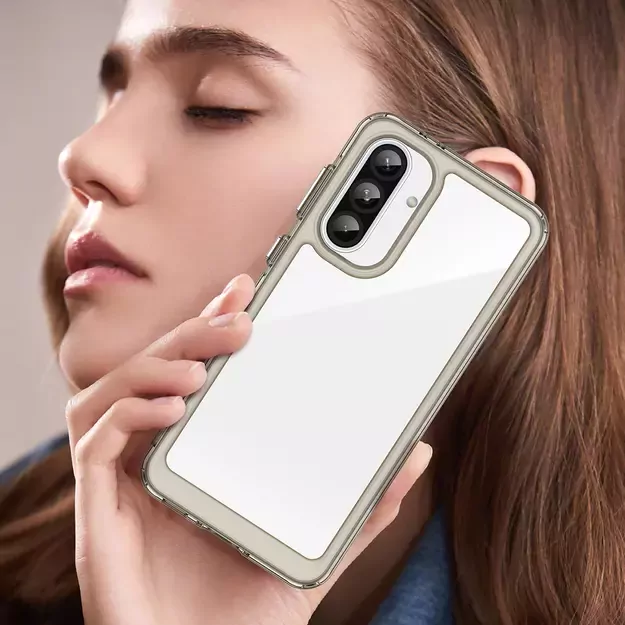 Outer Space Case for Samsung Galaxy A56 Cover with Flexible Frame - Semi-Transparent, Black 14
