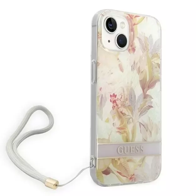Guess GUOHCP14MHFLSU iPhone 14 Plus 6.7 &quot purple / purple hardcase Flower Strap 7