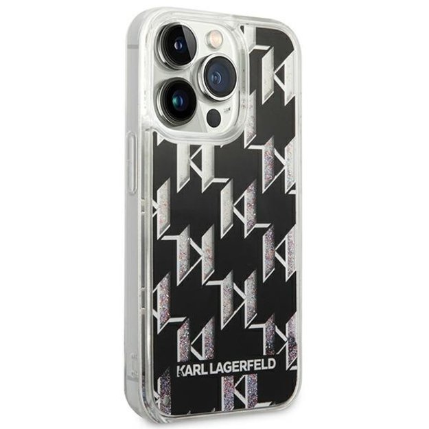 Karl Lagerfeld KLHCP14LLMNMK iPhone 14 Pro 6.1 &quot hardcase black / black Liquid Glitter Monogram 8