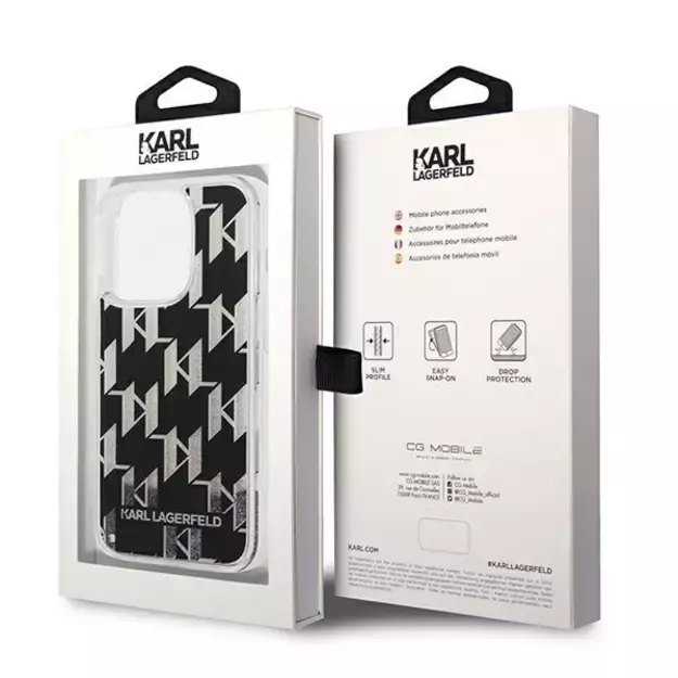 Karl Lagerfeld KLHCP14LLMNMK iPhone 14 Pro 6.1 &quot hardcase black / black Liquid Glitter Monogram 7