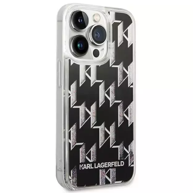 Karl Lagerfeld KLHCP14LLMNMK iPhone 14 Pro 6.1 &quot hardcase black / black Liquid Glitter Monogram 3