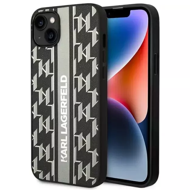 Karl Lagerfeld KLHCP14MPGKLSKG iPhone 14 Plus 6.7 &quot hardcase gray / gray Monogram Stripe