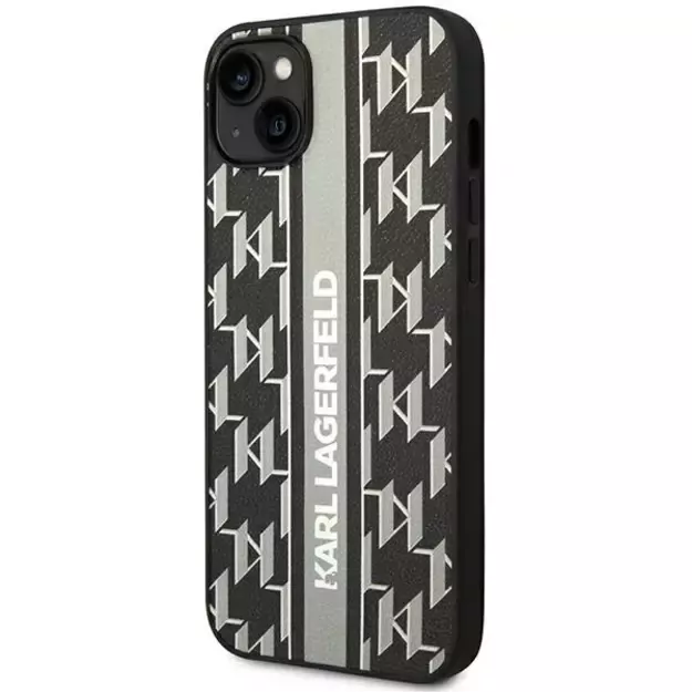 Karl Lagerfeld KLHCP14MPGKLSKG iPhone 14 Plus 6.7 &quot hardcase gray / gray Monogram Stripe 1