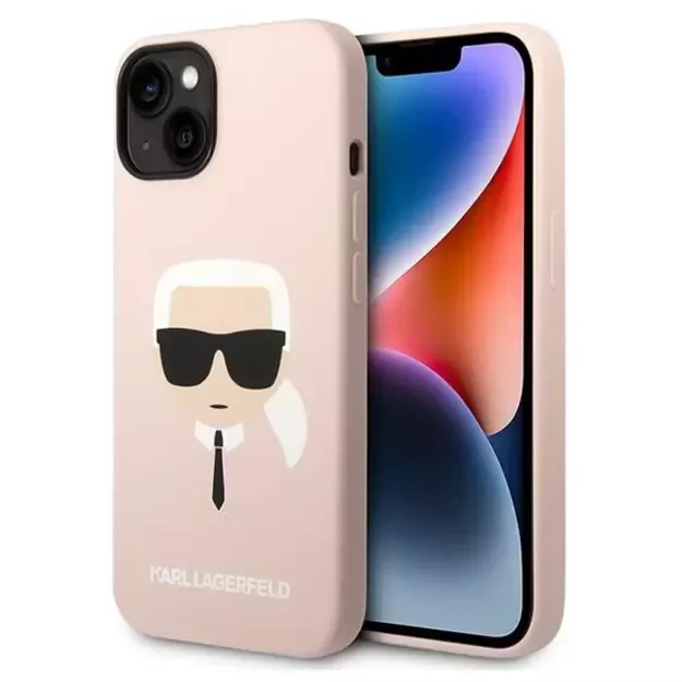 Karl Lagerfeld KLHCP14MSLKHLP iPhone 14 Plus 6.7  hardcase pink / pink Silicone Karl s Head