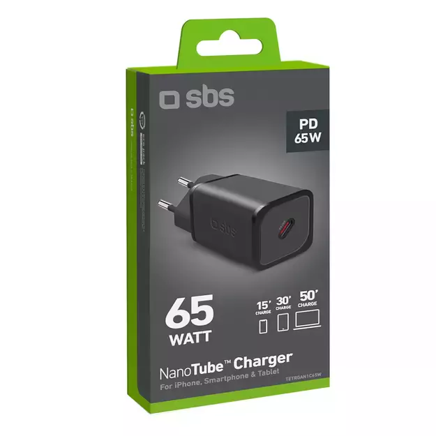 SBS TETRGAN1C65W 65W GaN Power Delivery Charger - Black 8