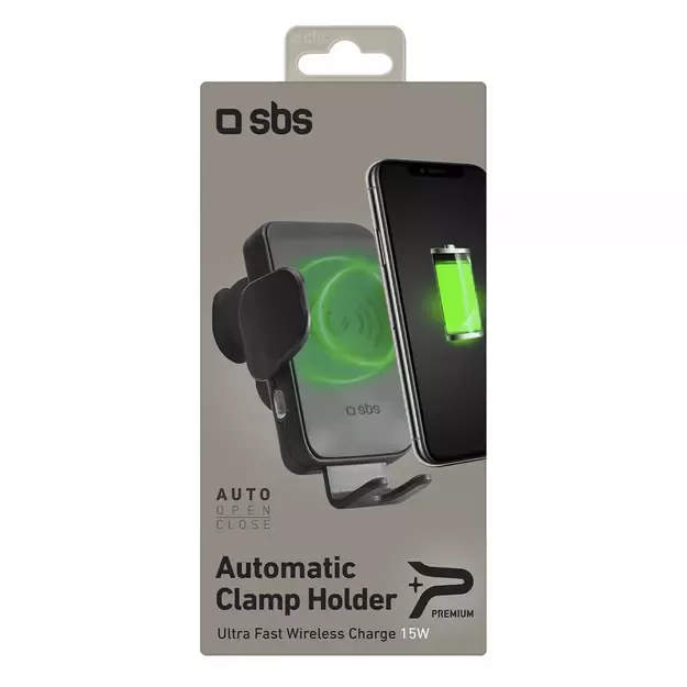 SBS TESUPWIR15WAUT smartphone holder with wireless charger for air vent - black 8