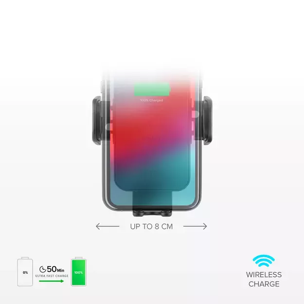 SBS TESUPWIR15WAUT smartphone holder with wireless charger for air vent - black 6
