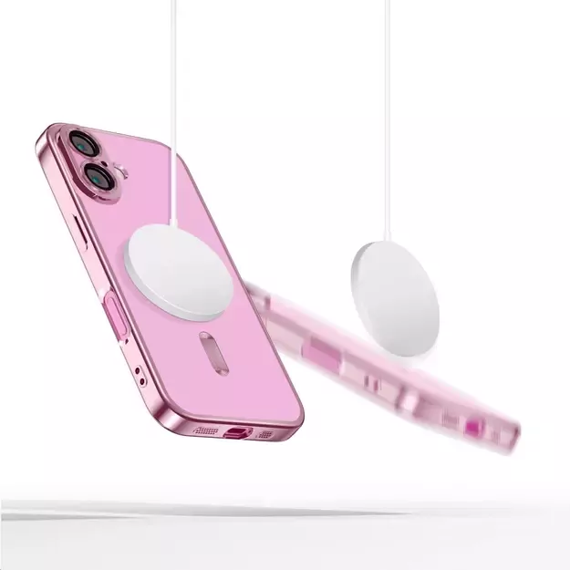 Tech-Protect MagFlex MagSafena iPhone 16 Case - Clear / Pink 8