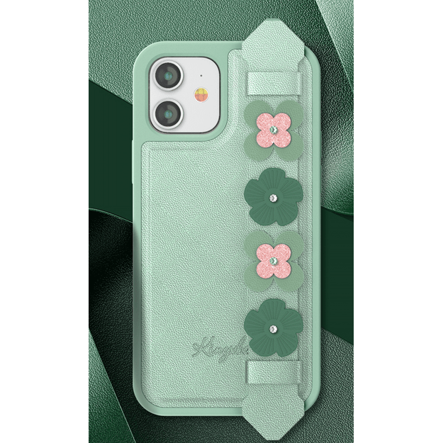 Kingxbar Sweet Series case decorated with original Swarovski crystals iPhone 12 Pro Max green 20